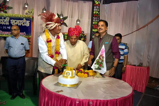 Cutting the Golden Jubilee cake